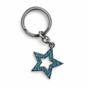 Coach Blue Crystal Star Keychain